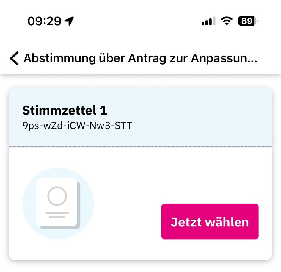digitaler Stimmzettel