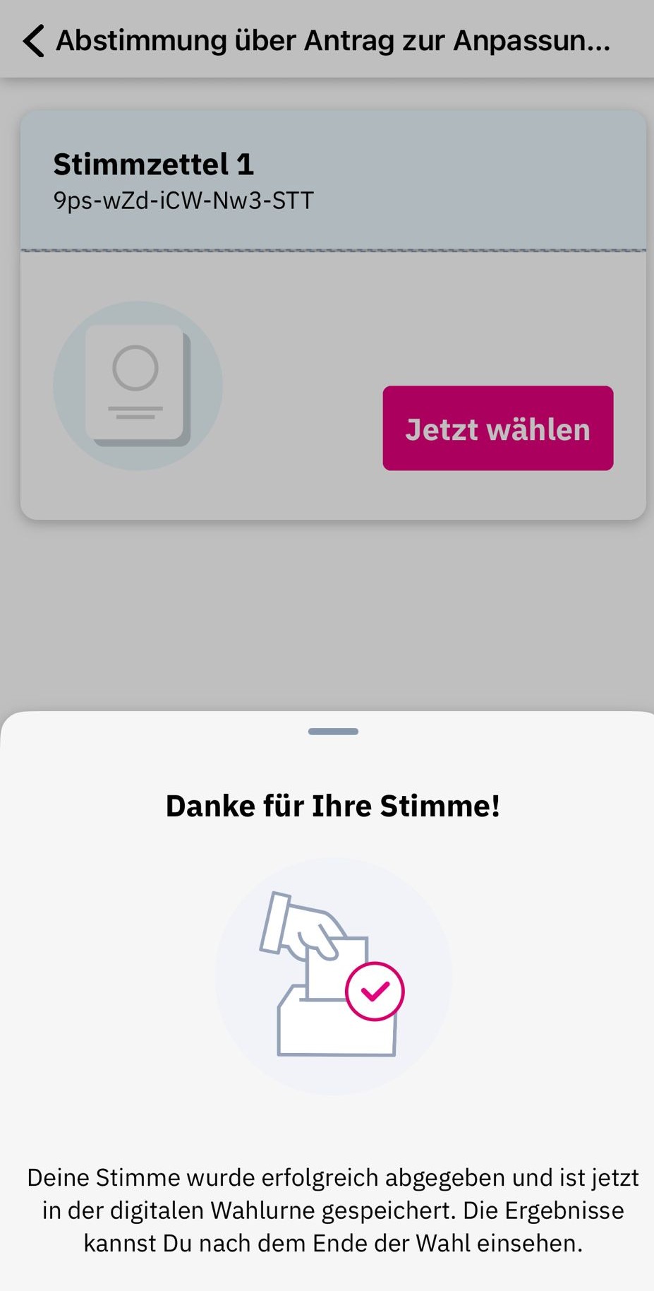 Stimmzettel Einwurf