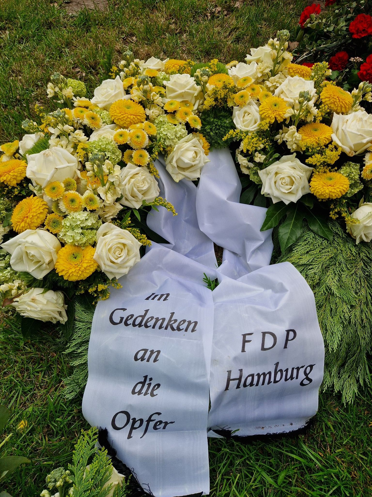 Der niedergelegte Kranz der FDP